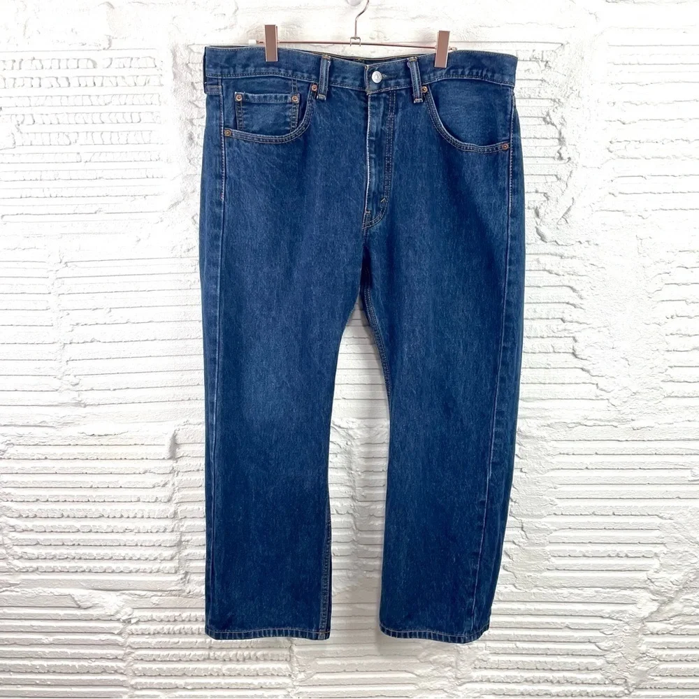 Levi's Men's 505 Straight Jeans Medium‎ Wash 100% Cotton Waist 36